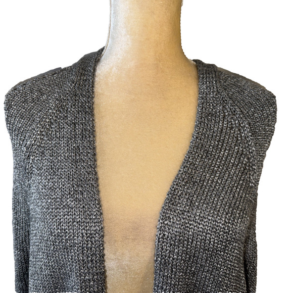 Vince Knot Gray Knit Short Sleeve Cardigan Size S - Picture 2 of 9